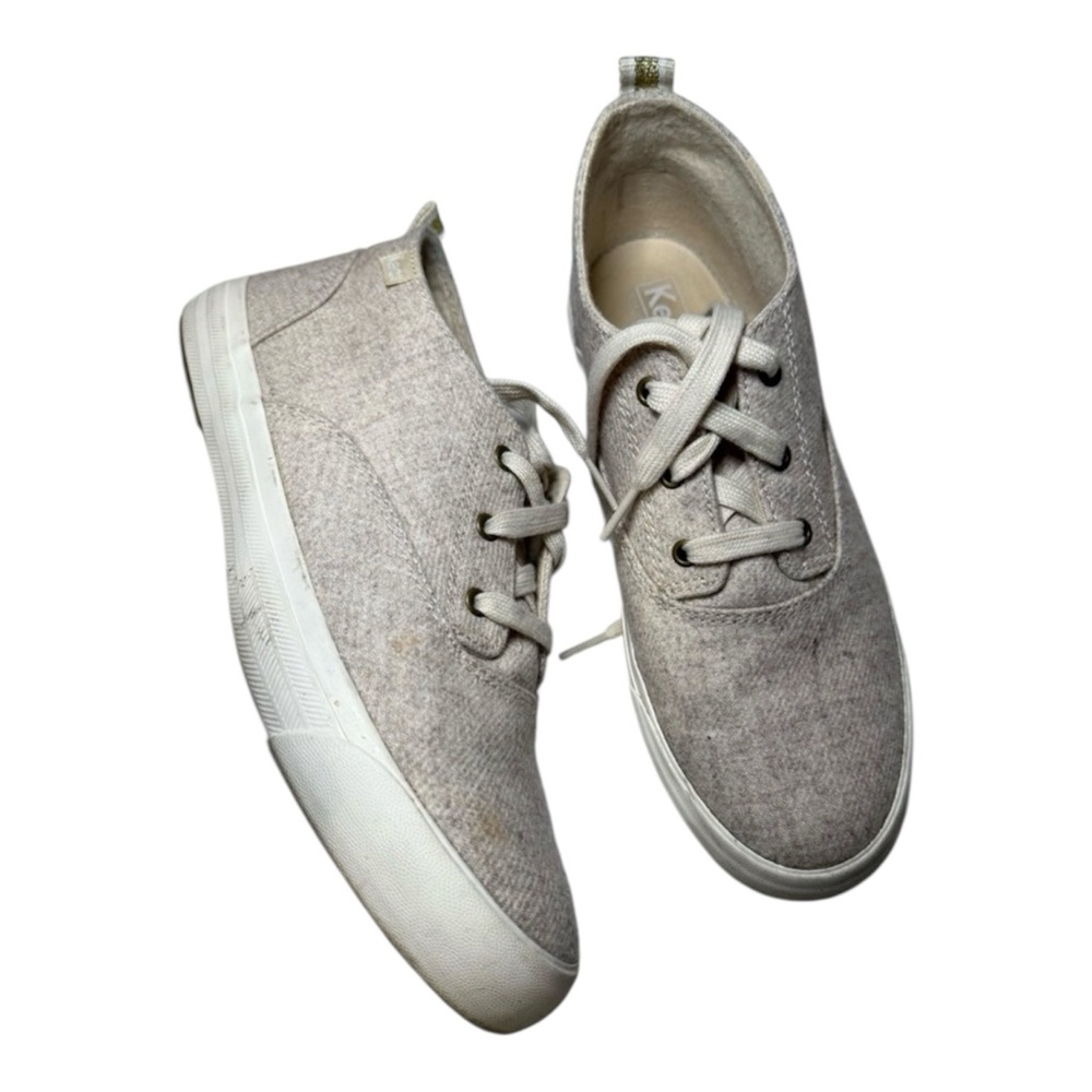 Keds Triumph Wool Blend Sneakers Oatmeal Neutral Lace Up Size 9.5
